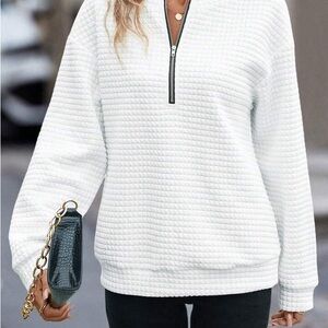 SHEIN Half Zip Drop Shoulder Sweater